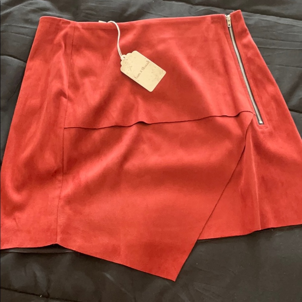 Burt Orange “Hem & thread” skirt